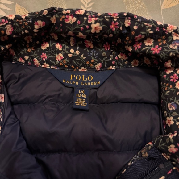 Polo by Ralph Lauren Floral Kids Puffer Jacket - Black and Pink - Picture 8 of 10